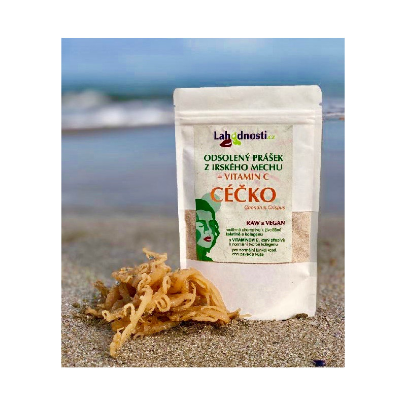 CÉČKO - ODSOLENÝ PRÁŠEK Z IRSKÉHO MECHU + VITAMÍN C, 70G