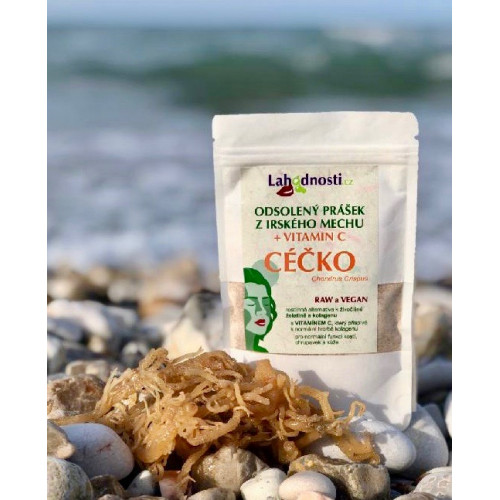 CÉČKO - ODSOLENÝ PRÁŠEK Z IRSKÉHO MECHU + VITAMÍN C, 70G