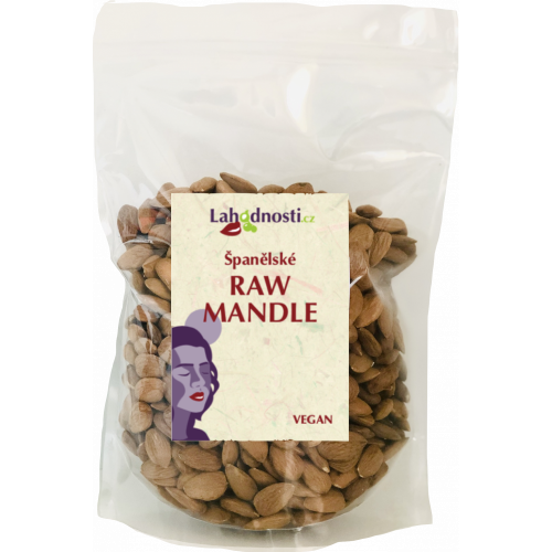 Mandle natural nepasterované 1kg RAW VALENCIA ŠPANĚLSKO