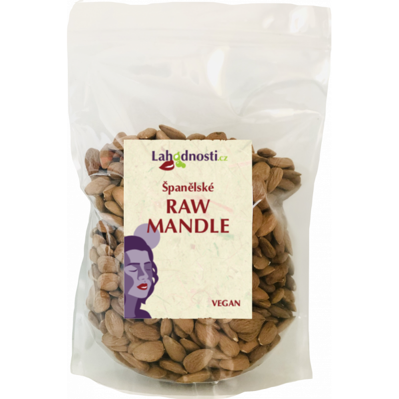 Mandle natural nepasterované 1kg RAW