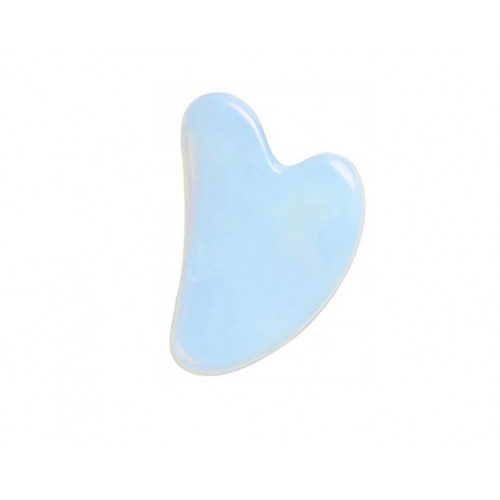Masážní kámen na obličej GUA SHA světle modrý až bělavý opál 1 kus