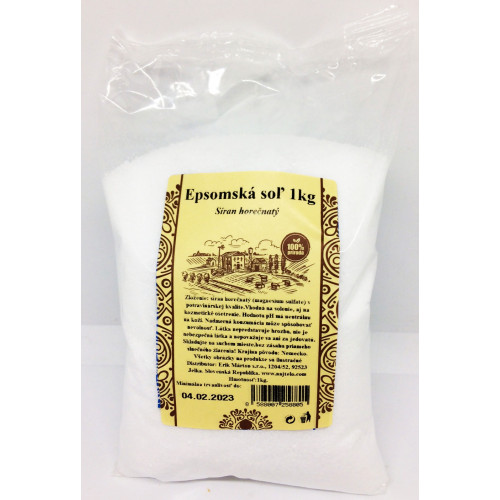 Epsomská sůl nejen do koupele 1 kg (potravinářská kvalita) Německo