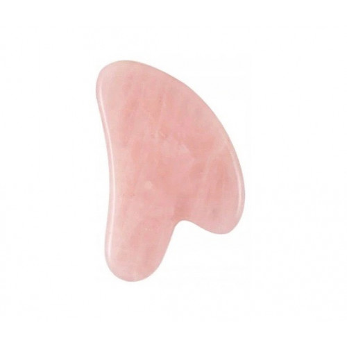Masážní kámen na obličej GUA SHA růžový křemen 1 kus