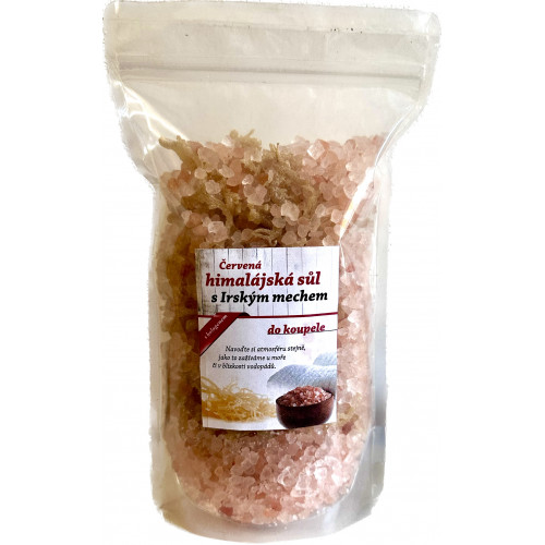 Červená himalájská sůl s Irským mechem do koupele 1 kg