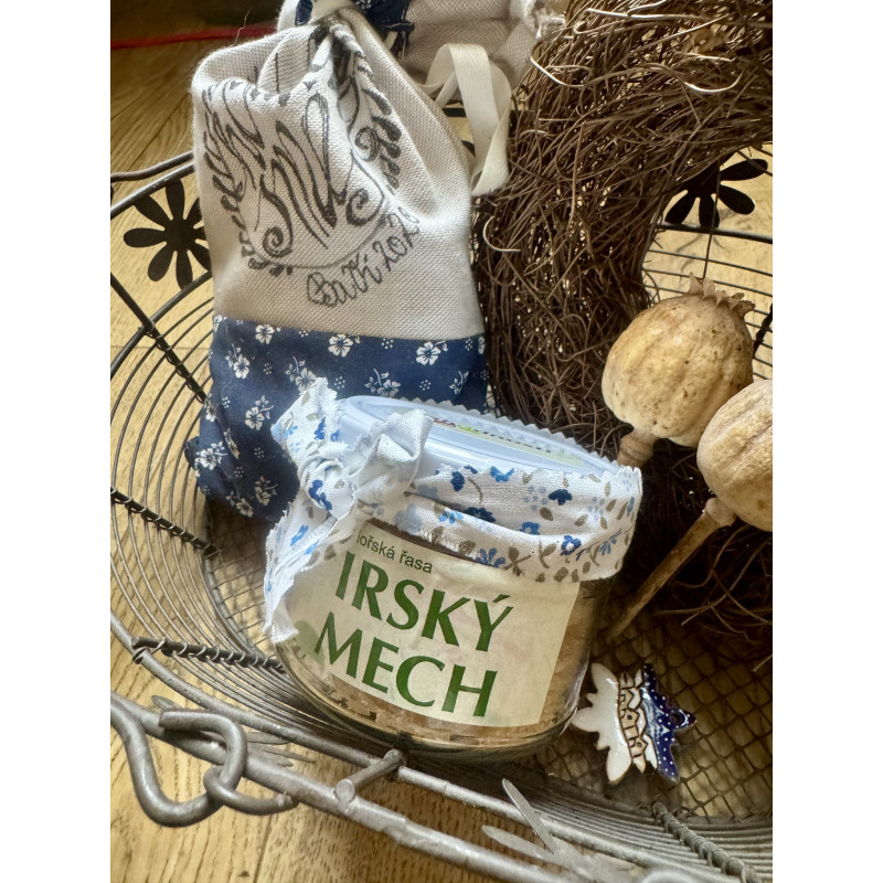 80G Irský mech ve skle s mašlí - rostlinná alternativa kolagenu