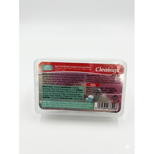 Cestovní zubní minikartáčky Cleaings s kuličkou zubní pasty. Bez potřeby vody.