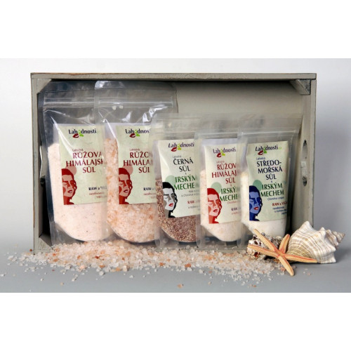 SADA LAHODNÝCH SOLÍ 3x S IRSKÝM MECHEM 2x nerafinovaná himálajská